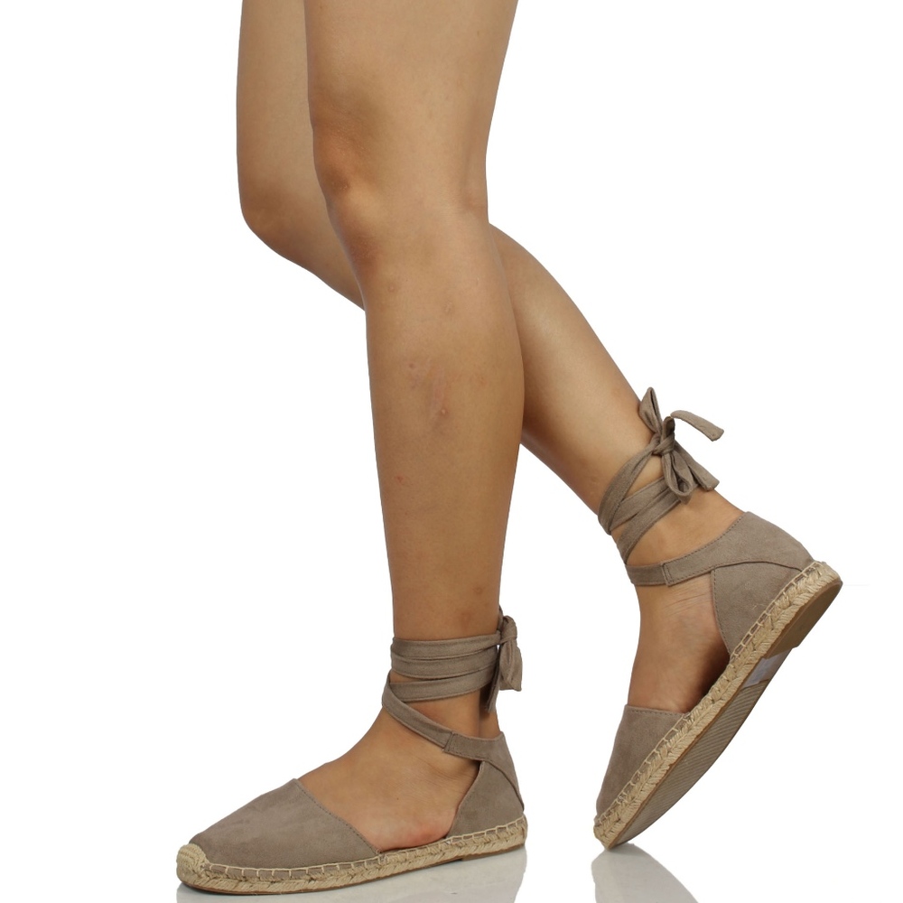 Clay Crochet Espadrille Ankle Wrap Tie Sandal - Picture 6 of 7